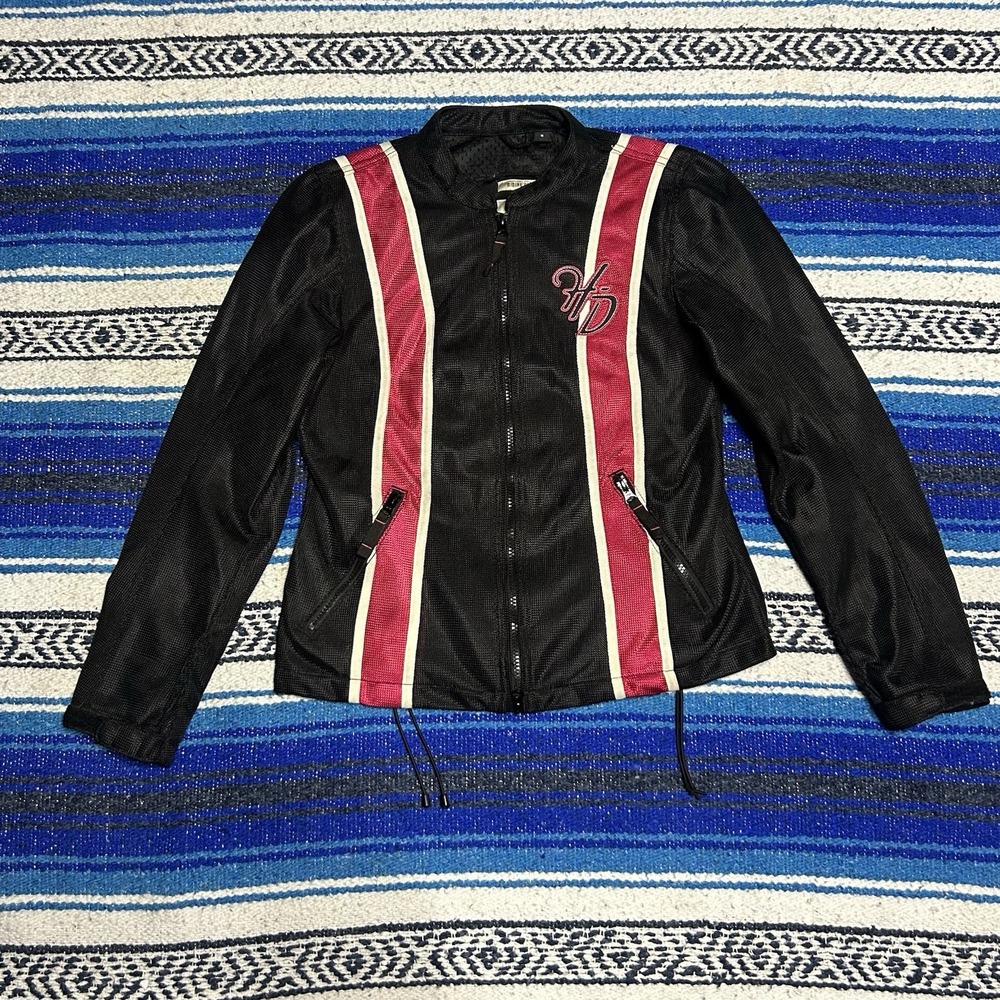 Y2K Women's Harley Davidson Mesh Riding Jacket - Size Small